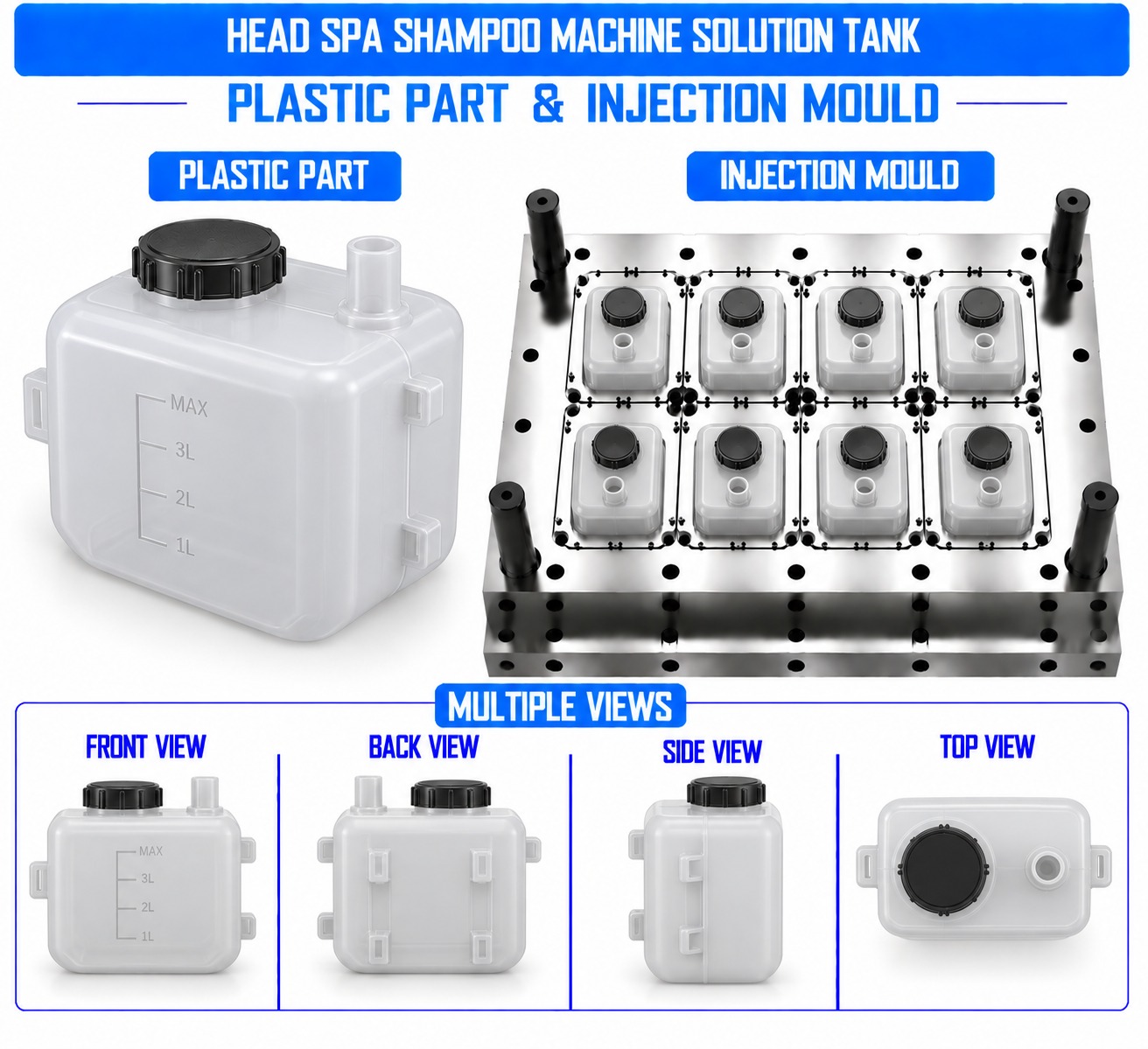 Head Spa Shampoo Machine Plastic Solution Tank Mould and Moulding Services